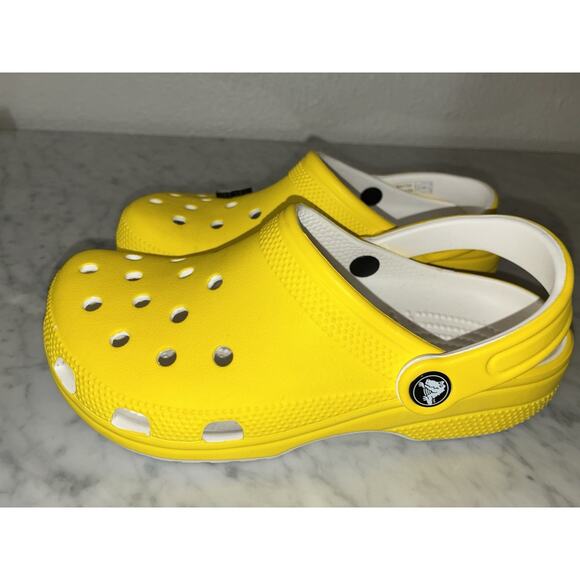 Crocs Womens 7 Bright Yellow Ghost jibbitz New without Tags Mens 5 - Picture 2 of 10